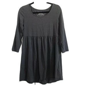SAHALIE Gray Scoop Neck 3/4 Sleeve Dress Comfort Stretch Cotton Blend Sz Small